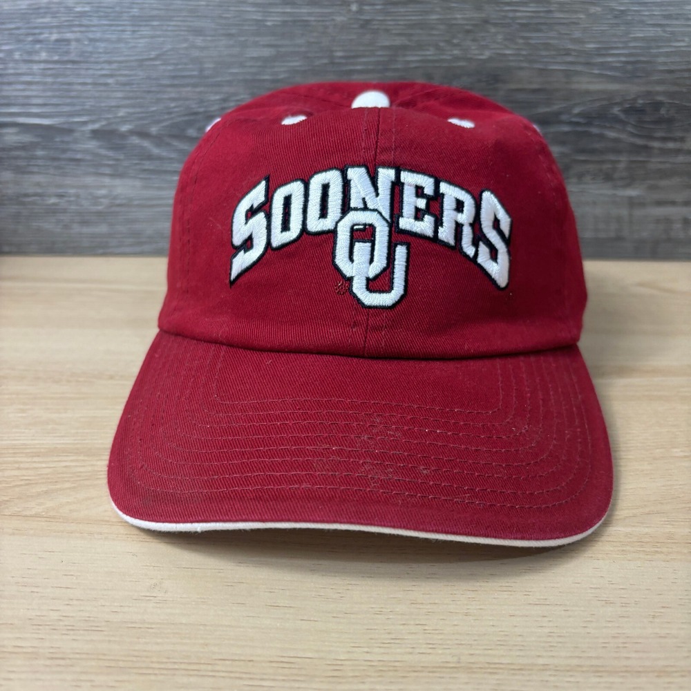 Oklahoma Sooners Hat Cap Strap Back Red Maroon NCAA Adjustable